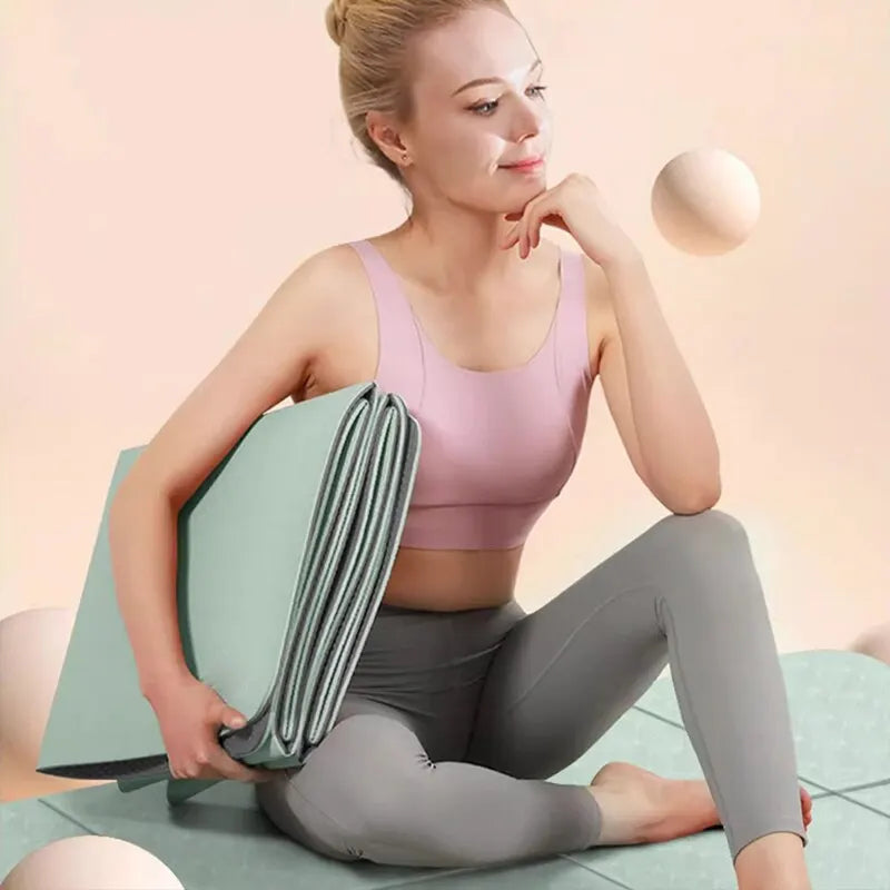 Tapete comfort dobrável lavável ecológico-TPE +espesso 6mm dupla face antiderrapante para ioga, pilates, fitness multi-funcional