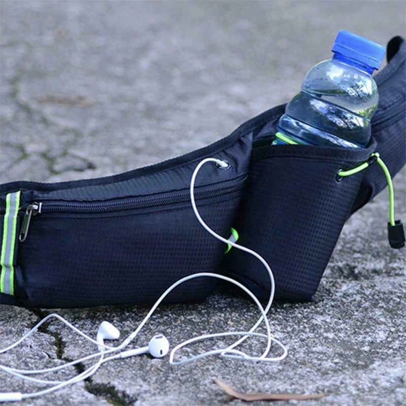 Cinta Pochete desportiva unissexo para hidratação, bolsa de cintura impermeável para corrida, escalada, dinheiro, bolsa para celular, motocicleta, garrafa d'água.